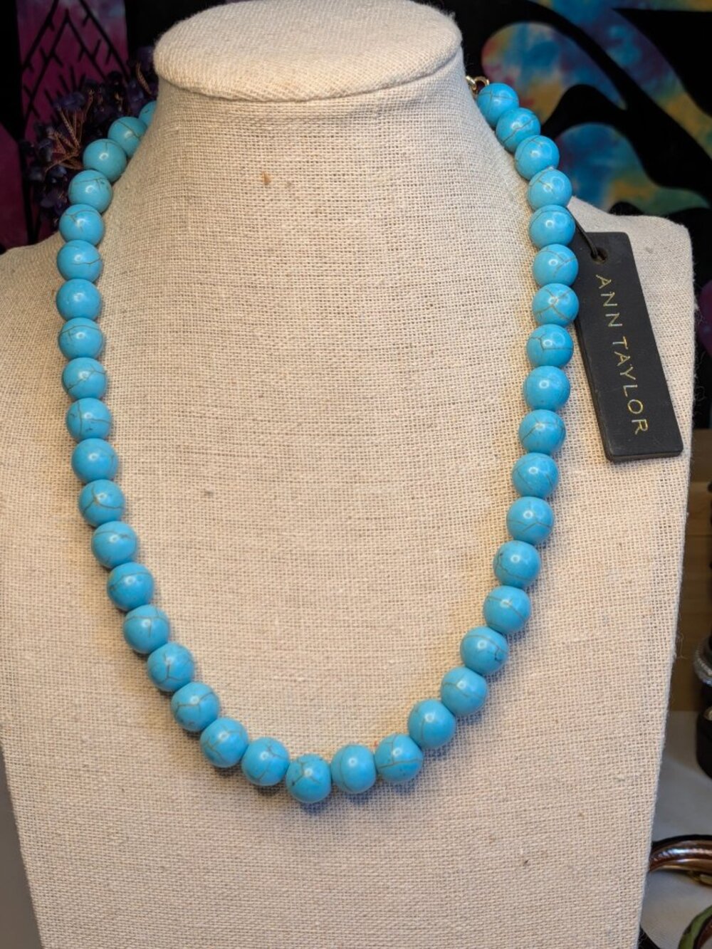 Ann Taylor Turquoise Stone Bead Necklace NWT